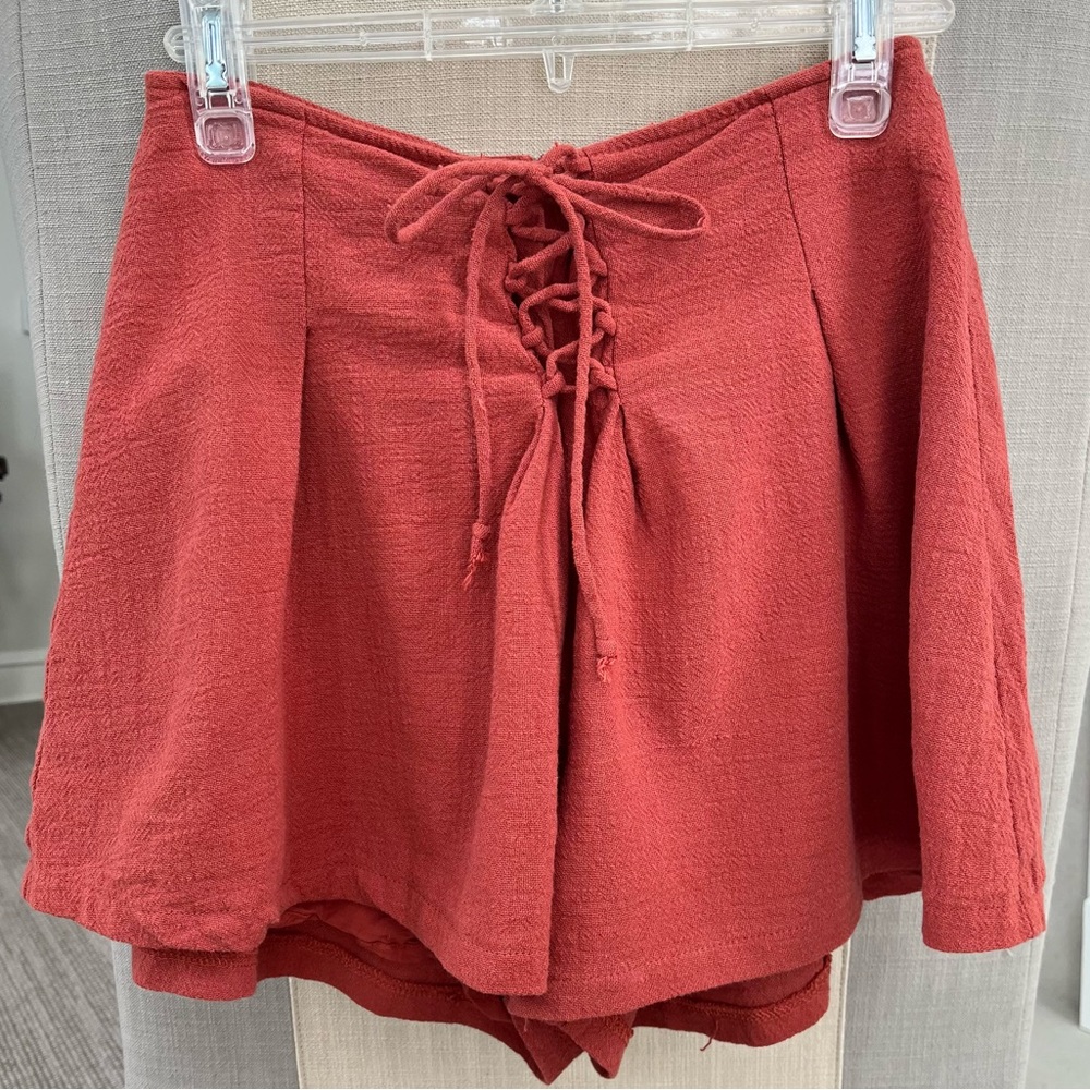 Lush Parachute Shorts with Front Tie-Up and Back Zip